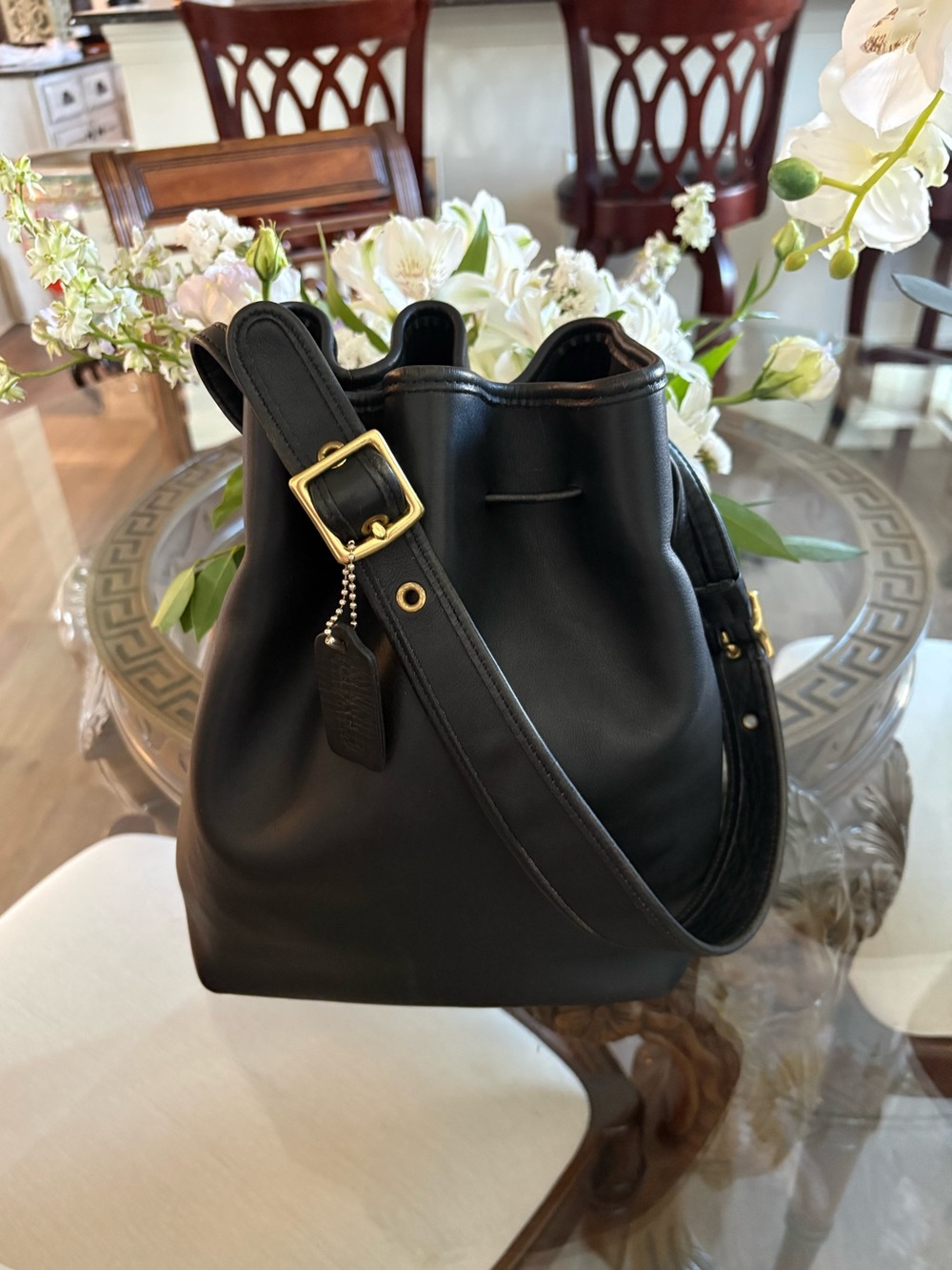 🖤🖤VINTAGE COACH LEGACY GLOVE TANNED LEATHER DRAWSTRING/BUCKET BAG!🖤🖤